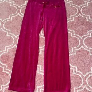 Juicy Couture Pink Velour Track Pants
